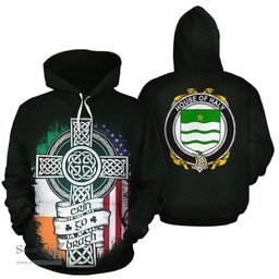 ScotsTee Shop Irish Haly Coat of Arms Family Crest Ireland Hoodie Erin Go Bragh Hoodie