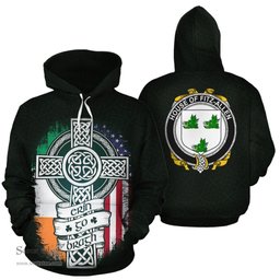 ScotsTee Shop Irish Fitz-Allen Coat of Arms Family Crest Ireland Hoodie Erin Go Bragh Hoodie