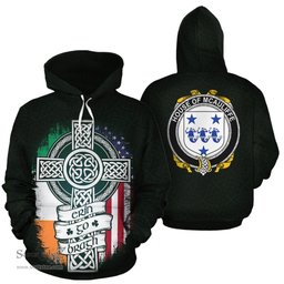 ScotsTee Shop Irish McAuliffe Coat of Arms Family Crest Ireland Hoodie Erin Go Bragh Hoodie