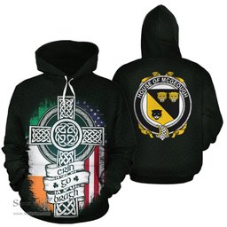 ScotsTee Shop Irish McGeough Coat of Arms Family Crest Ireland Hoodie Erin Go Bragh Hoodie