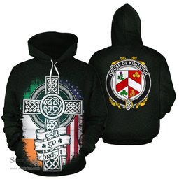 ScotsTee Shop Irish Kingston Coat of Arms Family Crest Ireland Hoodie Erin Go Bragh Hoodie