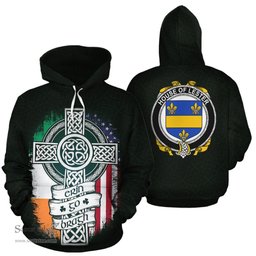 ScotsTee Shop Irish Lester Coat of Arms Family Crest Ireland Hoodie Erin Go Bragh Hoodie