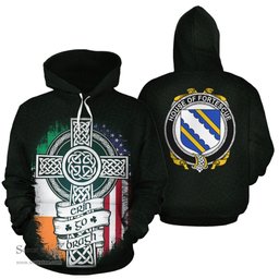 ScotsTee Shop Irish Fortescue Coat of Arms Family Crest Ireland Hoodie Erin Go Bragh Hoodie