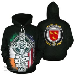 ScotsTee Shop Irish McGill Coat of Arms Family Crest Ireland Hoodie Erin Go Bragh Hoodie