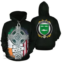 ScotsTee Shop Irish Kane Coat of Arms Family Crest Ireland Hoodie Erin Go Bragh Hoodie