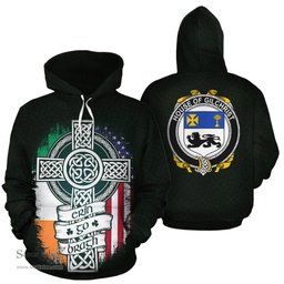 ScotsTee Shop Irish Gilchrist Coat of Arms Family Crest Ireland Hoodie Erin Go Bragh Hoodie