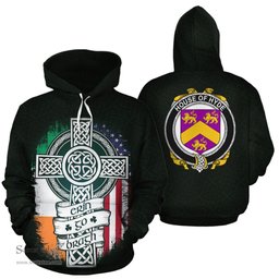 ScotsTee Shop Irish Hyde Coat of Arms Family Crest Ireland Hoodie Erin Go Bragh Hoodie
