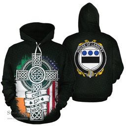 ScotsTee Shop Irish Langley Coat of Arms Family Crest Ireland Hoodie Erin Go Bragh Hoodie