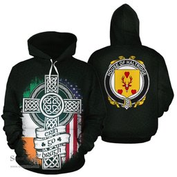 ScotsTee Shop Irish Haltridge Coat of Arms Family Crest Ireland Hoodie Erin Go Bragh Hoodie