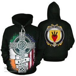 ScotsTee Shop Irish Logan Coat of Arms Family Crest Ireland Hoodie Erin Go Bragh Hoodie