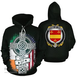 ScotsTee Shop Irish Gore Coat of Arms Family Crest Ireland Hoodie Erin Go Bragh Hoodie