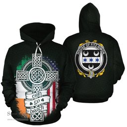 ScotsTee Shop Irish Fitz-Simon Coat of Arms Family Crest Ireland Hoodie Erin Go Bragh Hoodie