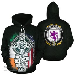 ScotsTee Shop Irish McMore Coat of Arms Family Crest Ireland Hoodie Erin Go Bragh Hoodie