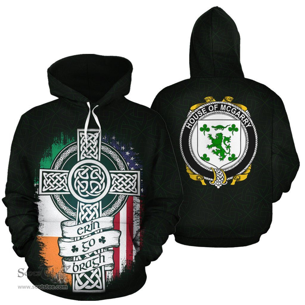 ScotsTee Shop Irish McGarry Coat of Arms Family Crest Ireland Hoodie Erin Go Bragh Hoodie