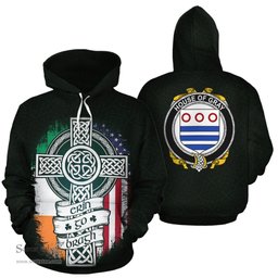 ScotsTee Shop Irish Gray Coat of Arms Family Crest Ireland Hoodie Erin Go Bragh Hoodie