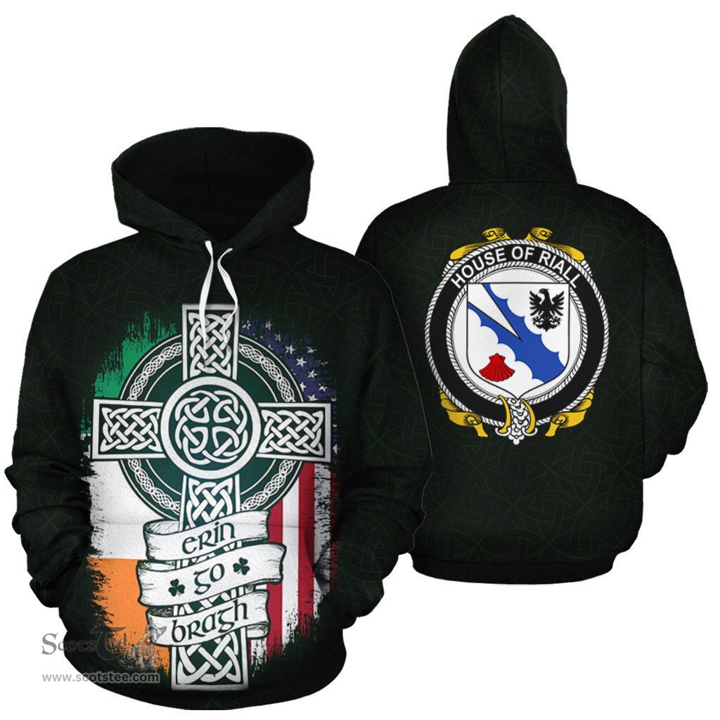 ScotsTee Shop Irish Riall Coat of Arms Family Crest Ireland Hoodie Erin Go Bragh Hoodie
