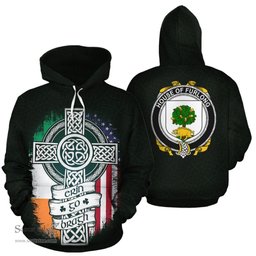 ScotsTee Shop Irish Furlong Coat of Arms Family Crest Ireland Hoodie Erin Go Bragh Hoodie