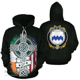 ScotsTee Shop Irish Meighe Coat of Arms Family Crest Ireland Hoodie Erin Go Bragh Hoodie