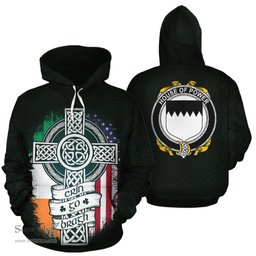 ScotsTee Shop Irish Power Coat of Arms Family Crest Ireland Hoodie Erin Go Bragh Hoodie