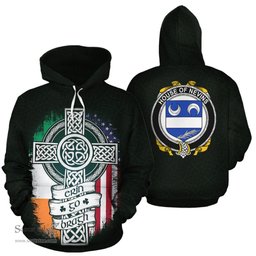 ScotsTee Shop Irish Nevins Coat of Arms Family Crest Ireland Hoodie Erin Go Bragh Hoodie