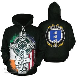 ScotsTee Shop Irish O'Healey Coat of Arms Family Crest Ireland Hoodie Erin Go Bragh Hoodie