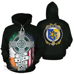 ScotsTee Shop Irish Orpen Coat of Arms Family Crest Ireland Hoodie Erin Go Bragh Hoodie