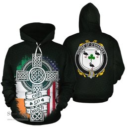 ScotsTee Shop Irish O'Sharkey Coat of Arms Family Crest Ireland Hoodie Erin Go Bragh Hoodie