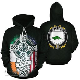 ScotsTee Shop Irish Rossiter Coat of Arms Family Crest Ireland Hoodie Erin Go Bragh Hoodie