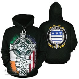 ScotsTee Shop Irish Pitt Coat of Arms Family Crest Ireland Hoodie Erin Go Bragh Hoodie