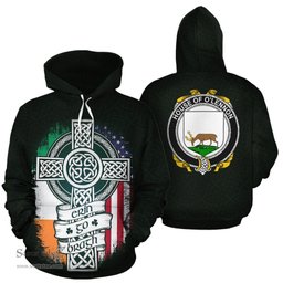 ScotsTee Shop Irish O'Lennon Coat of Arms Family Crest Ireland Hoodie Erin Go Bragh Hoodie