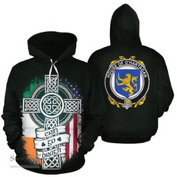 ScotsTee Shop Irish O'Hartagan Coat of Arms Family Crest Ireland Hoodie Erin Go Bragh Hoodie