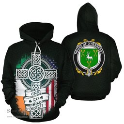 ScotsTee Shop Irish O'Hennessy Coat of Arms Family Crest Ireland Hoodie Erin Go Bragh Hoodie