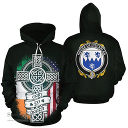ScotsTee Shop Irish O'Scanlan Coat of Arms Family Crest Ireland Hoodie Erin Go Bragh Hoodie