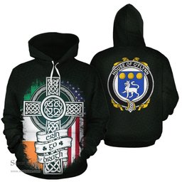 ScotsTee Shop Irish O'Flynn Coat of Arms Family Crest Ireland Hoodie Erin Go Bragh Hoodie