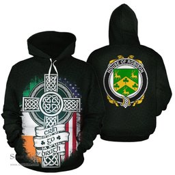 ScotsTee Shop Irish Robison Coat of Arms Family Crest Ireland Hoodie Erin Go Bragh Hoodie