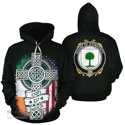 ScotsTee Shop Irish O'Finaghty Coat of Arms Family Crest Ireland Hoodie Erin Go Bragh Hoodie