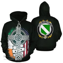 ScotsTee Shop Irish O'Mallan Coat of Arms Family Crest Ireland Hoodie Erin Go Bragh Hoodie