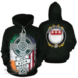 ScotsTee Shop Irish Perceval Coat of Arms Family Crest Ireland Hoodie Erin Go Bragh Hoodie