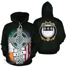 ScotsTee Shop Irish Misset Coat of Arms Family Crest Ireland Hoodie Erin Go Bragh Hoodie
