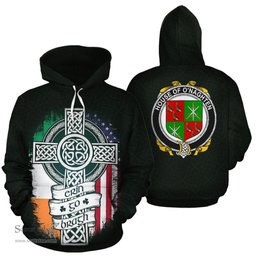 ScotsTee Shop Irish O'Naghten Coat of Arms Family Crest Ireland Hoodie Erin Go Bragh Hoodie