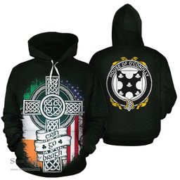 ScotsTee Shop Irish O'Conolly Coat of Arms Family Crest Ireland Hoodie Erin Go Bragh Hoodie