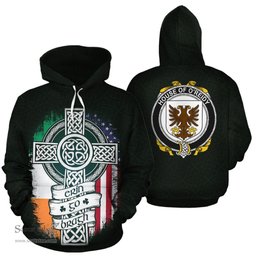 ScotsTee Shop Irish O'Reidy Coat of Arms Family Crest Ireland Hoodie Erin Go Bragh Hoodie