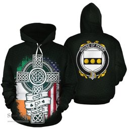 ScotsTee Shop Irish Parke Coat of Arms Family Crest Ireland Hoodie Erin Go Bragh Hoodie