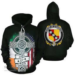 ScotsTee Shop Irish O'Hannon Coat of Arms Family Crest Ireland Hoodie Erin Go Bragh Hoodie