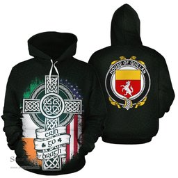 ScotsTee Shop Irish Quillan Coat of Arms Family Crest Ireland Hoodie Erin Go Bragh Hoodie