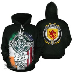 ScotsTee Shop Irish O'Lawlor Coat of Arms Family Crest Ireland Hoodie Erin Go Bragh Hoodie