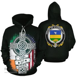 ScotsTee Shop Irish O'Connellan Coat of Arms Family Crest Ireland Hoodie Erin Go Bragh Hoodie