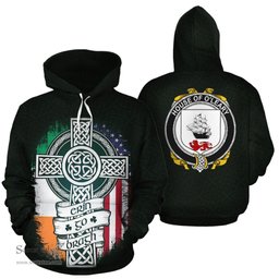 ScotsTee Shop Irish O'Leary Coat of Arms Family Crest Ireland Hoodie Erin Go Bragh Hoodie