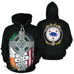 ScotsTee Shop Irish O'Crouley Coat of Arms Family Crest Ireland Hoodie Erin Go Bragh Hoodie