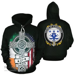 ScotsTee Shop Irish O'Shanahan Coat of Arms Family Crest Ireland Hoodie Erin Go Bragh Hoodie